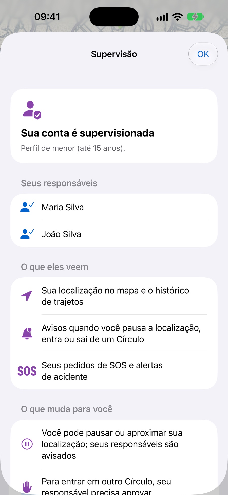 Perfil supervisionado de um adolescente no Círculo